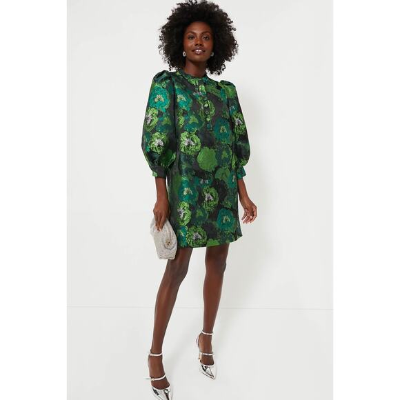 Tuckernuck Dresses & Skirts - TUCKERNUCK Pomander Place Green Jacquard Samantha Dress NWT Size XS